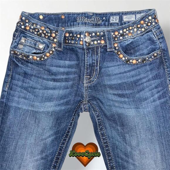 Women's Miss Me Y2K Embellished Bootcut Denim Jeans – Size 28 - Picture 2 of 5